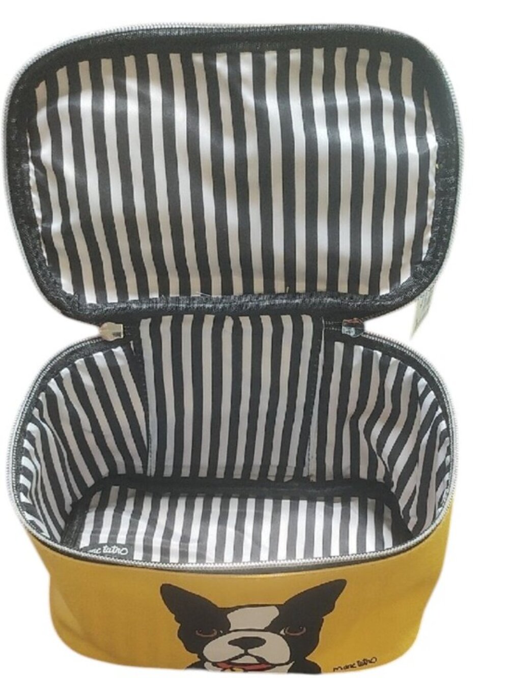 Marc Tetro Yellow Boxer Dog Cosmetic Case NWT - Picture 4 of 5